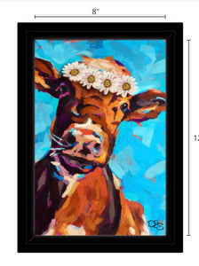 Daisy the Cow Framed Canvas