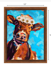 Load image into Gallery viewer, Daisy the Cow Framed Canvas