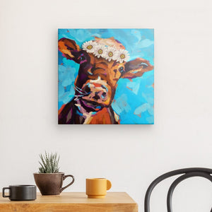 Daisy the Cow Canvas 8" x 8"