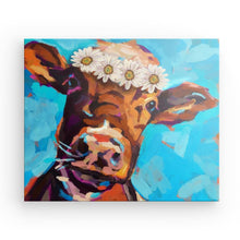 Load image into Gallery viewer, Daisy the Cow Canvas 8&quot; x 8&quot;